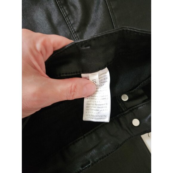 Apperloth A NWT S Button Fly Black Faux PU Leather Skinny Pants - Picture 7 of 7